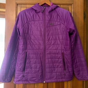 REI women’s packable hooded puffer jacket